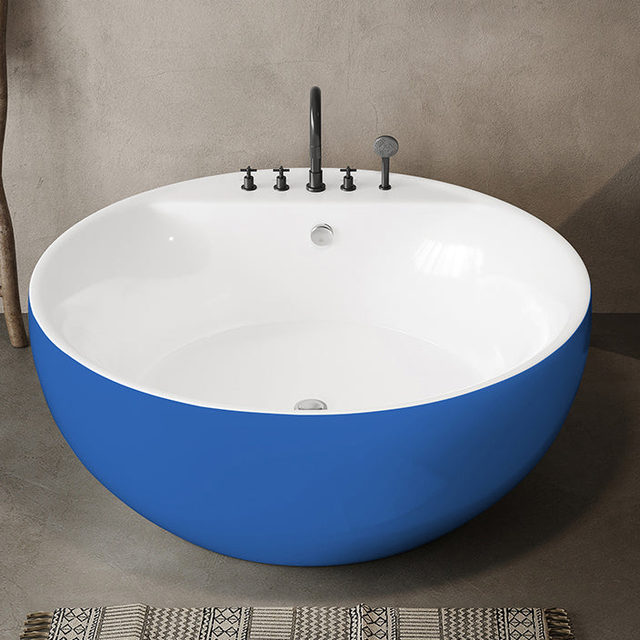 Soaking Antique Finish Round Bathtub Stand Alone Modern Bath Tub