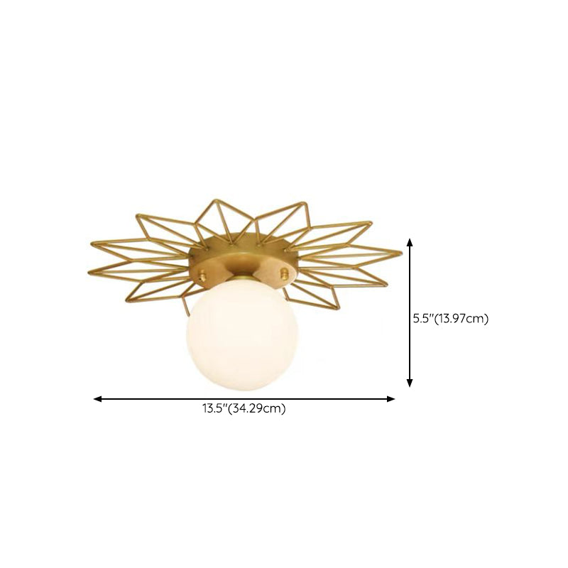 Industrial Ceiling Light Creative Flush Mount Ceiling Light Fixture with Glass Shade