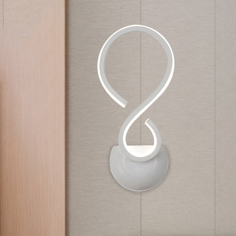 Twisting Acrylic Wall Light Sconce Simplicity LED White Finish Wall Mounted Lighting for Living Room
