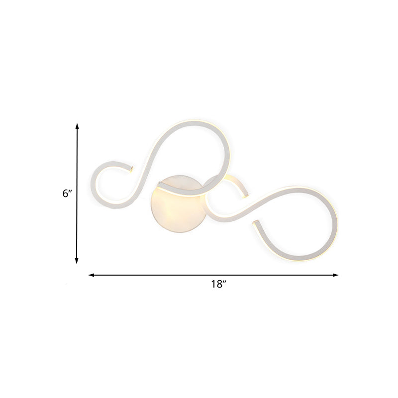 17 "/27.5" H Sala de espiral Sala de pared Spliques Ligos acrílicos LED moderno de iluminación de pared en blanco