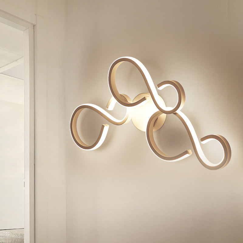 17 "/27.5" H Sala de espiral Sala de pared Spliques Ligos acrílicos LED moderno de iluminación de pared en blanco