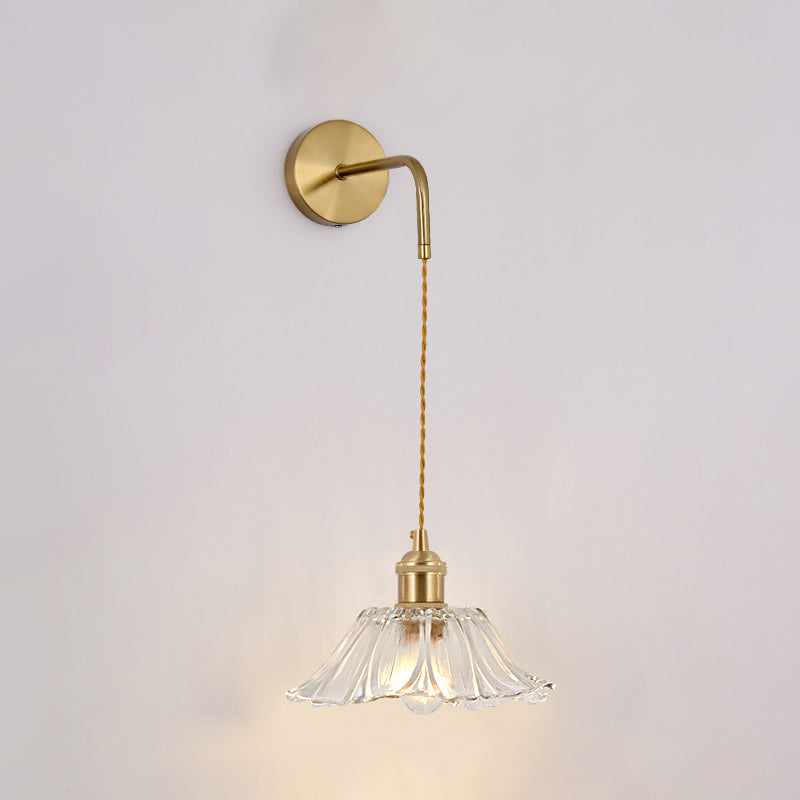 Modern Wall Light Fixture Geometric Wall Light Sconce with Glass Shade for Bedroom