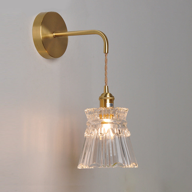 Modern Wall Light Fixture Geometric Wall Light Sconce with Glass Shade for Bedroom