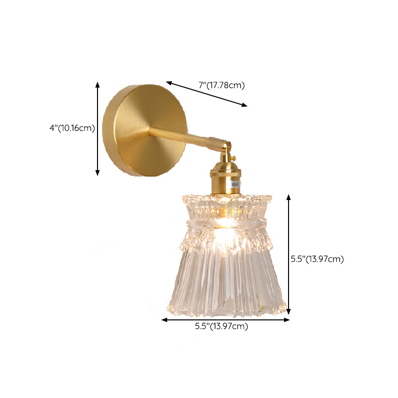 Modern Wall Light Fixture Geometric Wall Light Sconce with Glass Shade for Bedroom