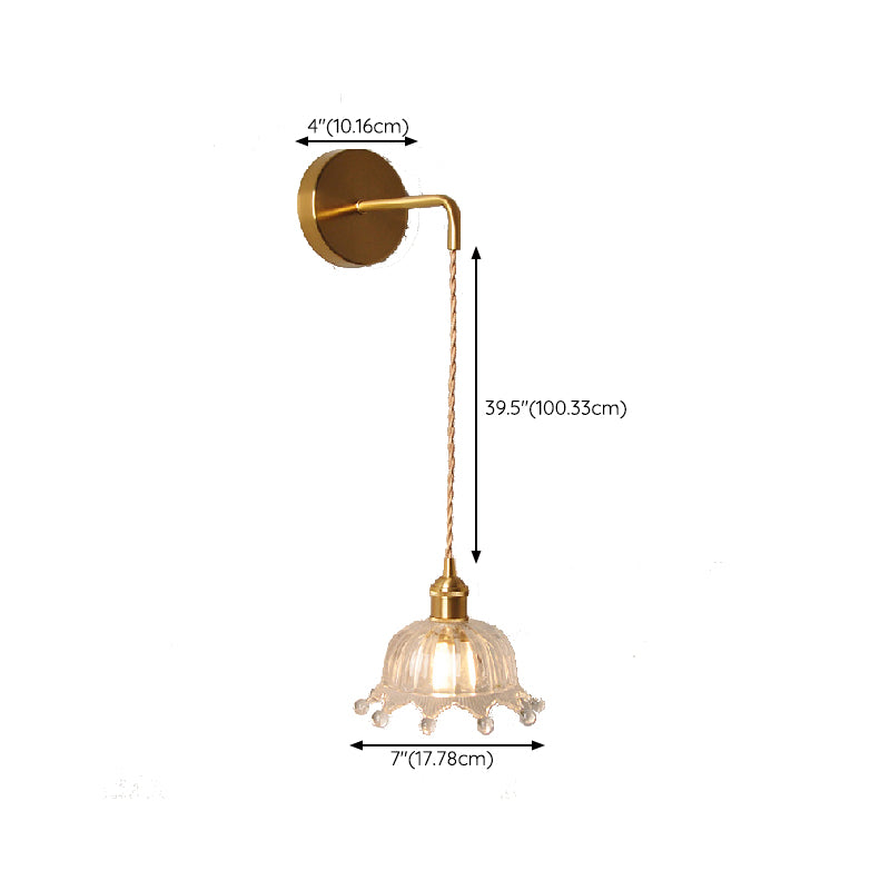 Modern Wall Light Fixture Geometric Wall Light Sconce with Glass Shade for Bedroom