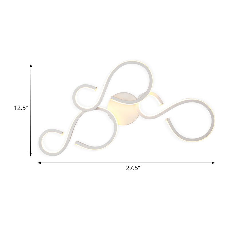 17 "/27.5" H Sala de espiral Sala de pared Spliques Ligos acrílicos LED moderno de iluminación de pared en blanco