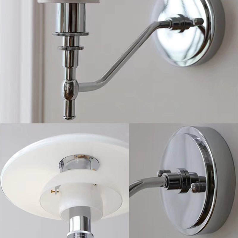 Simple Wall Light Fixture Household Wall Light Sconce with Glass Shade for Bedroom