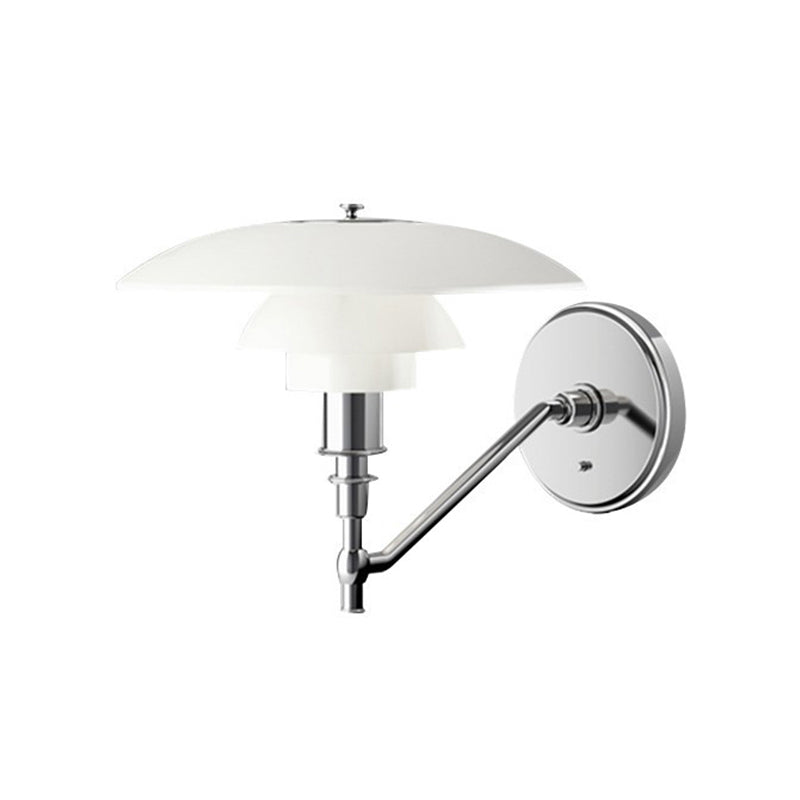 Simple Wall Light Fixture Household Wall Light Sconce with Glass Shade for Bedroom