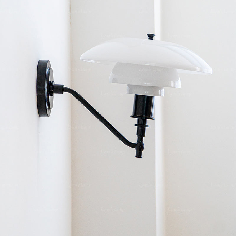 Simple Wall Light Fixture Household Wall Light Sconce with Glass Shade for Bedroom