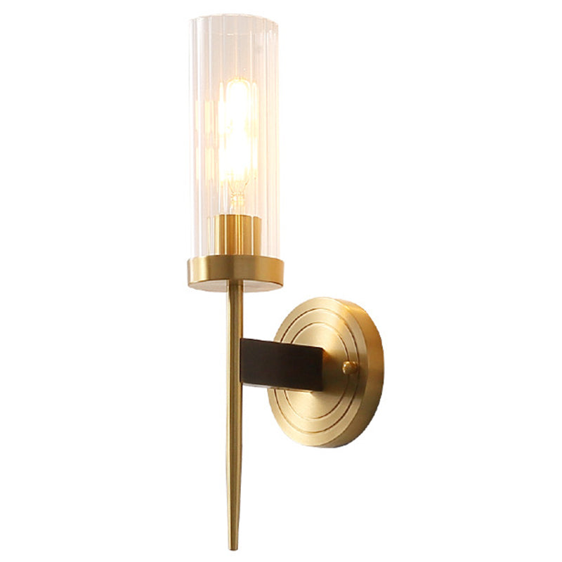 American Style Vanity Light Cylinder Shape Vanity Lamp with Glass Shade for Shower Room