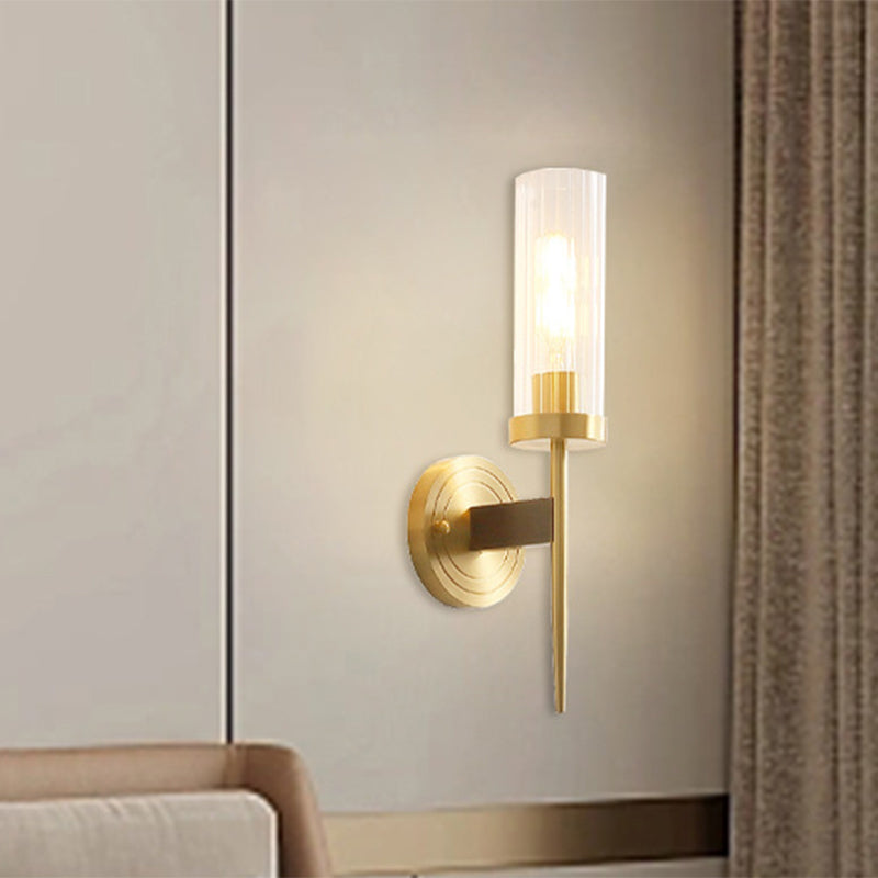 American Style Vanity Light Cylinder Shape Vanity Lamp with Glass Shade for Shower Room