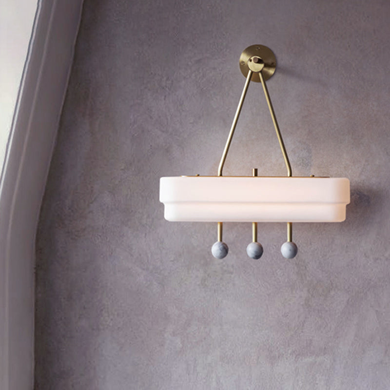 Acrylic Rectangle Wall Lighting Minimalist LED Sconce Light Fixture in White for Dining Room, Warm/White Light