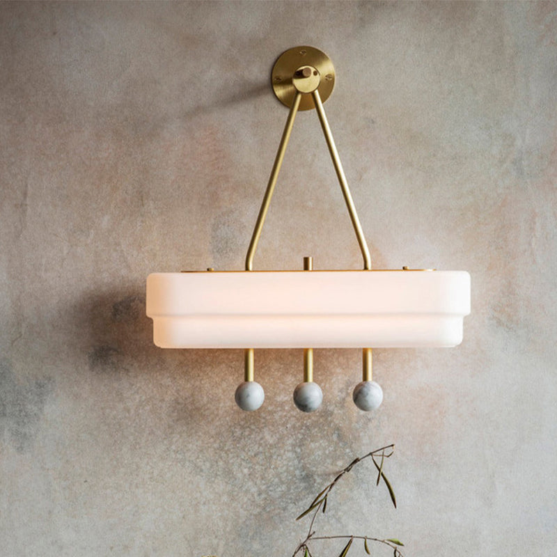 Acrylic Rectangle Wall Lighting Minimalist LED Sconce Light Fixture in White for Dining Room, Warm/White Light