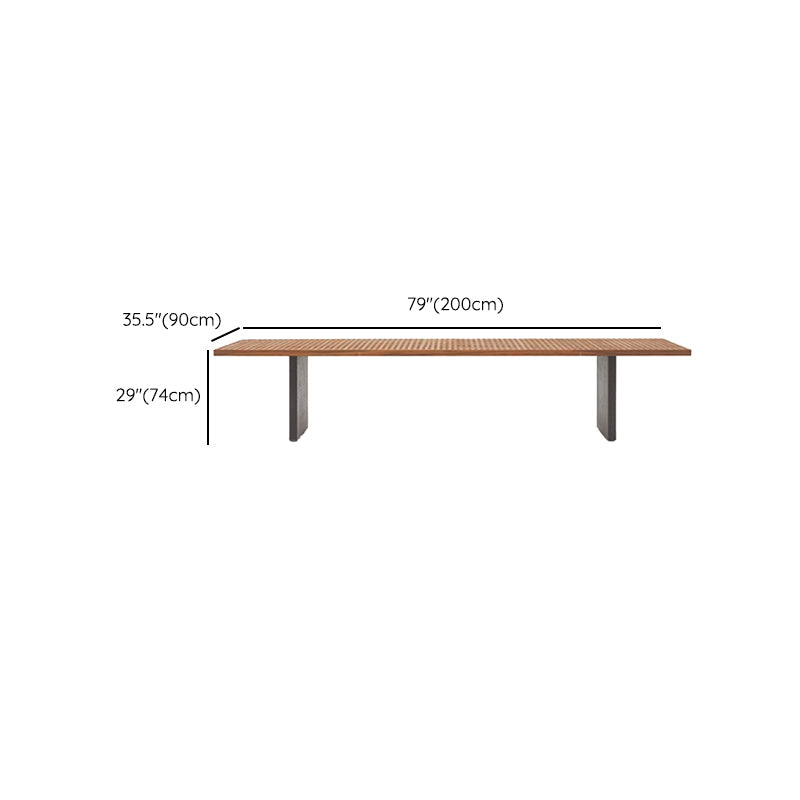 Modern Patio Dining Table Set 1/6/9 Pcs Wood Patio Dining Table and Chairs