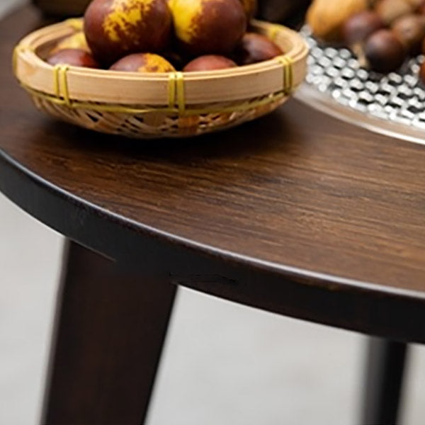 Manufactured Wood Table Industrial Round Chat Table in Brown