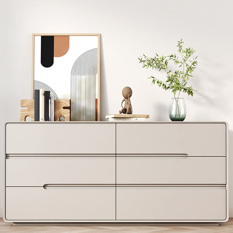 Modern Horizontal Double Dresser Wood Storage Dresser for Bedroom