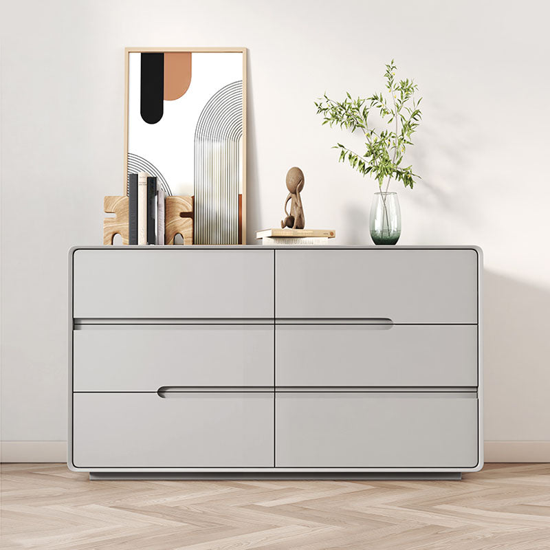 Modern Horizontal Double Dresser Wood Storage Dresser for Bedroom