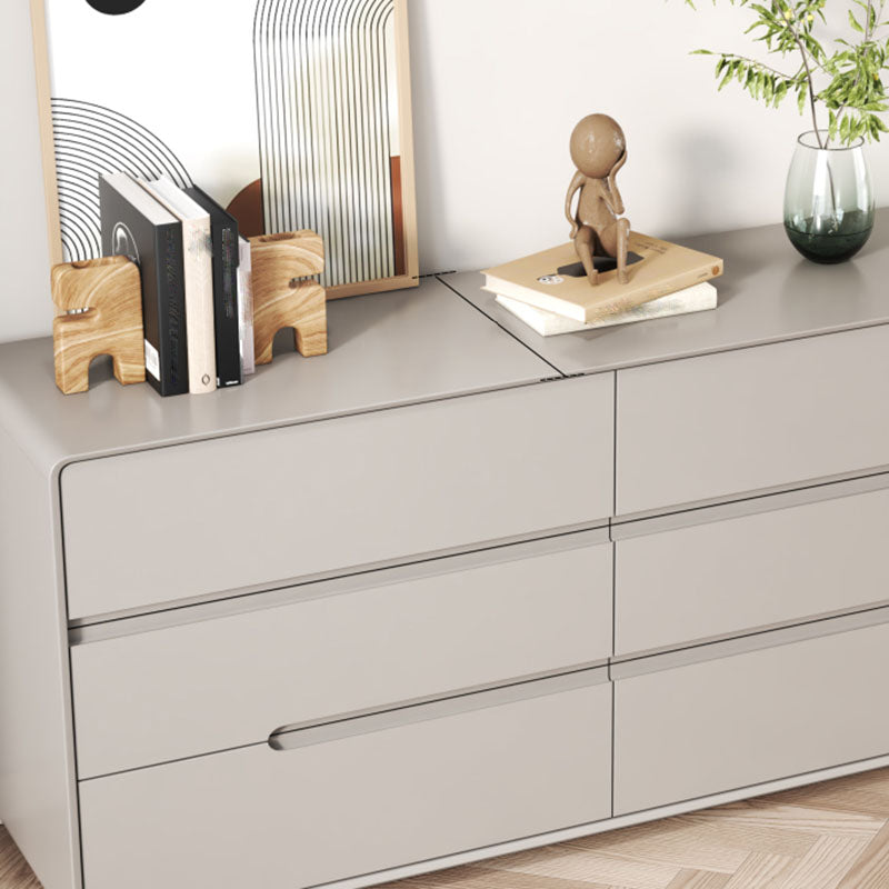 Modern Horizontal Double Dresser Wood Storage Dresser for Bedroom