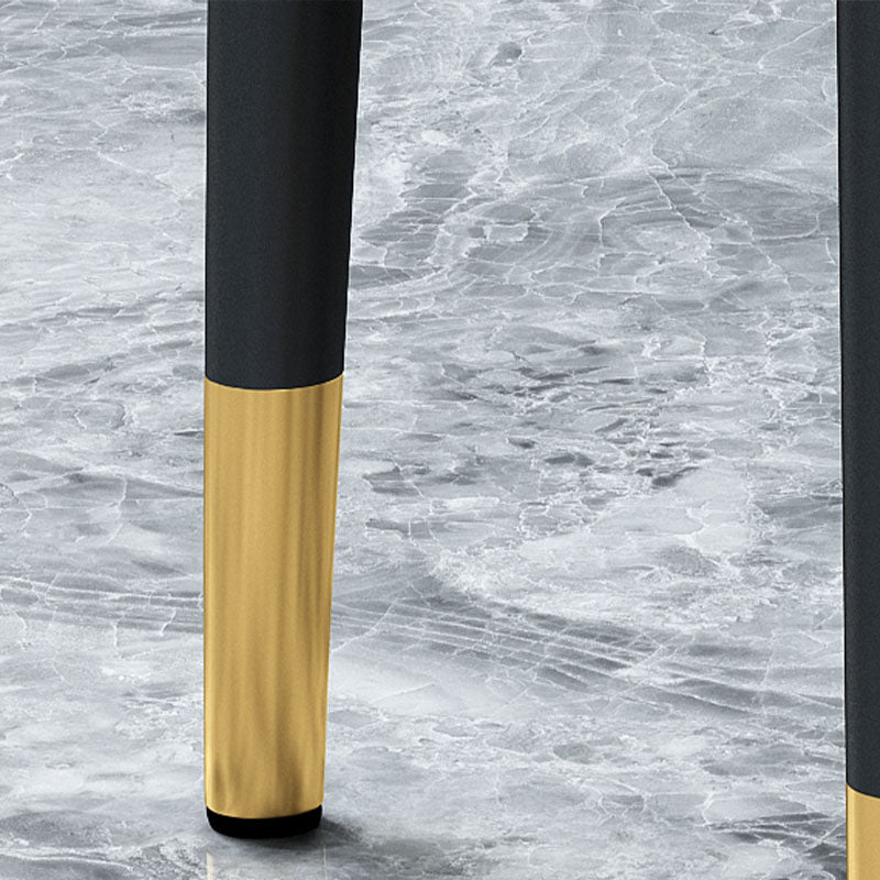 Luxury Ottoman Velvet Tear Resistant Metal Legs Solid Color Round Ottoman