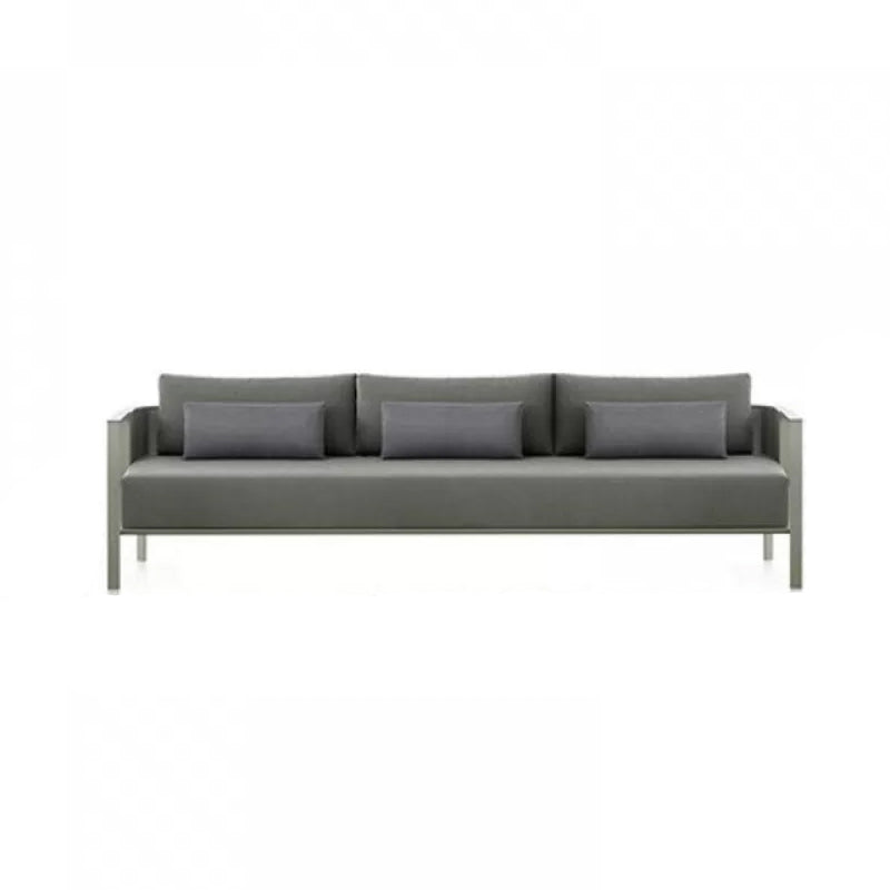 Industrial Metal Frame Outdoor Sofa Water Resistant Patio Sofa with Cushion