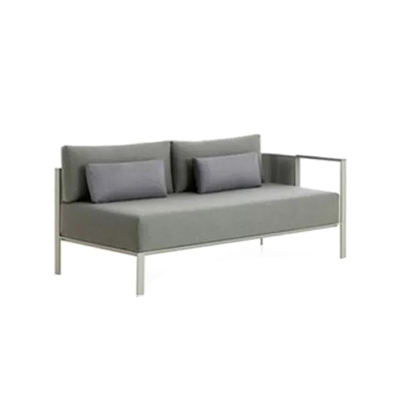 Industrial Metal Frame Outdoor Sofa Water Resistant Patio Sofa with Cushion