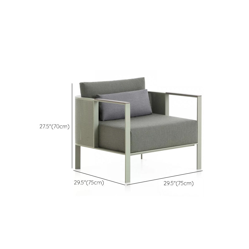 Industrial Metal Frame Outdoor Sofa Water Resistant Patio Sofa with Cushion