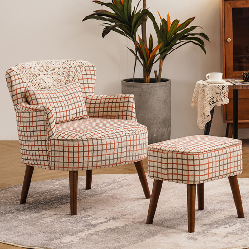 Fabric Wooden Lounge Chair Arms Included Side Chair for Living Room