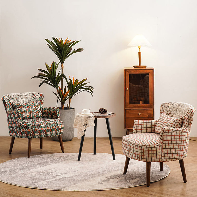 Fabric Wooden Lounge Chair Arms Included Side Chair for Living Room