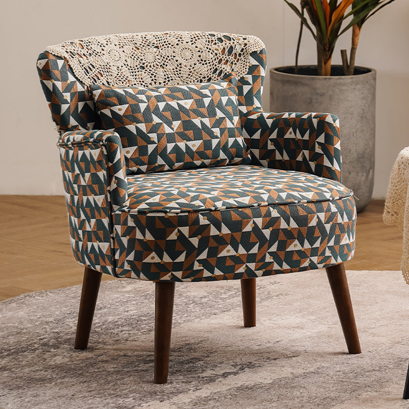 Fabric Wooden Lounge Chair Arms Included Side Chair for Living Room