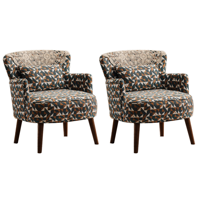 Fabric Wooden Lounge Chair Arms Included Side Chair for Living Room