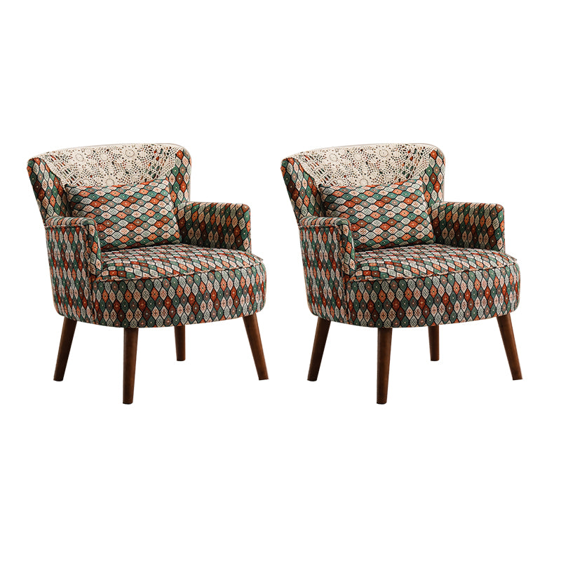 Fabric Wooden Lounge Chair Arms Included Side Chair for Living Room