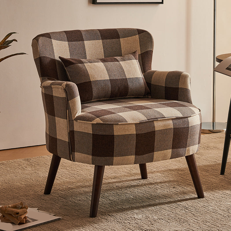 Fabric Wooden Lounge Chair Arms Included Side Chair for Living Room