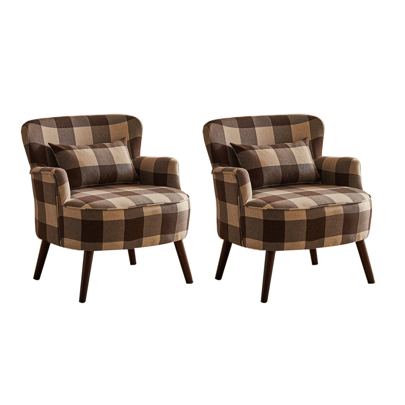 Fabric Wooden Lounge Chair Arms Included Side Chair for Living Room