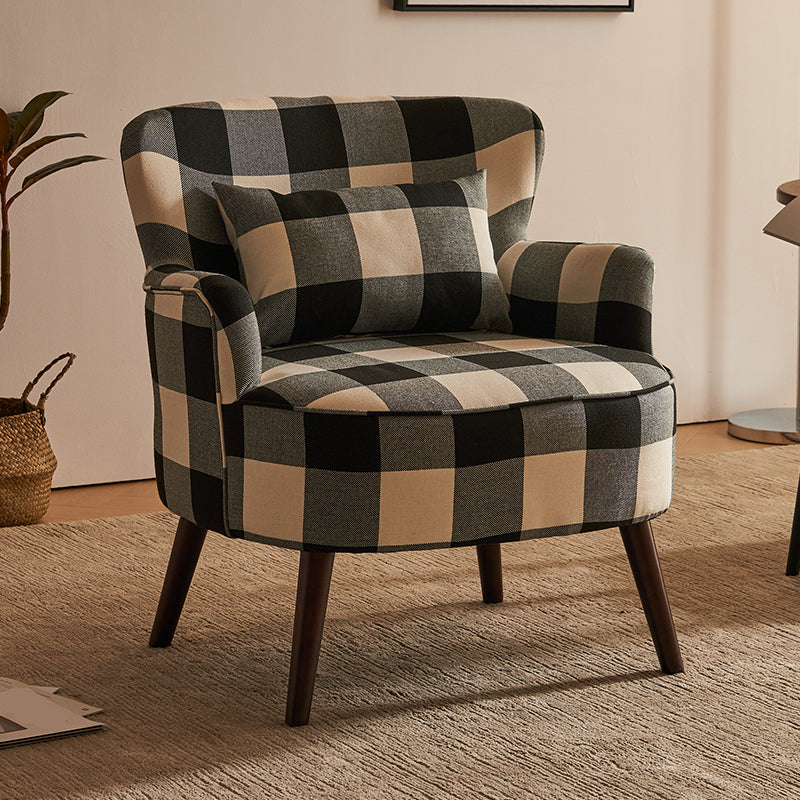 Fabric Wooden Lounge Chair Arms Included Side Chair for Living Room