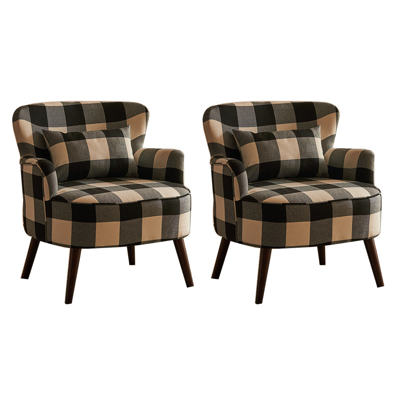 Fabric Wooden Lounge Chair Arms Included Side Chair for Living Room