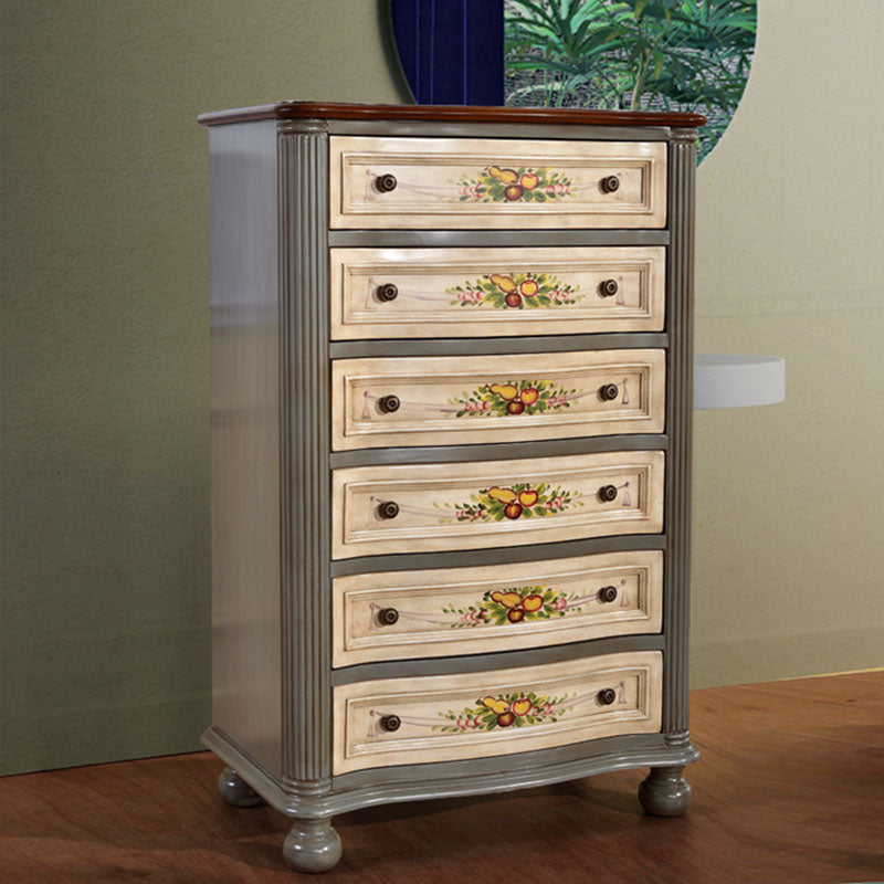 Traditional Vertical Lingerie Chest Wood Storage Dresser for Bedroom