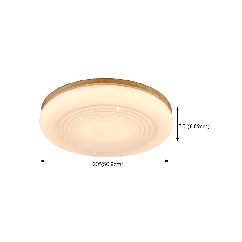 Nordic Ceiling Light Fixture Wooden LED Flush Mount for Bedroom