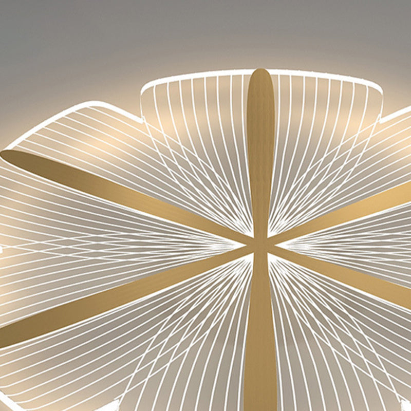 Metal Geometric Flush Mount Fixture Modern Flush Light Fixture in Clear