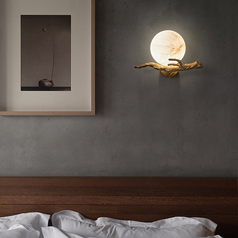 Glass Wall Light Sconces Modern 1-Light Shape Wall Light Fixtures for Bedroom