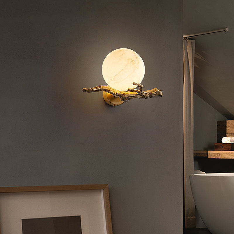 Glass Wall Light Sconces Modern 1-Light Shape Wall Light Fixtures for Bedroom