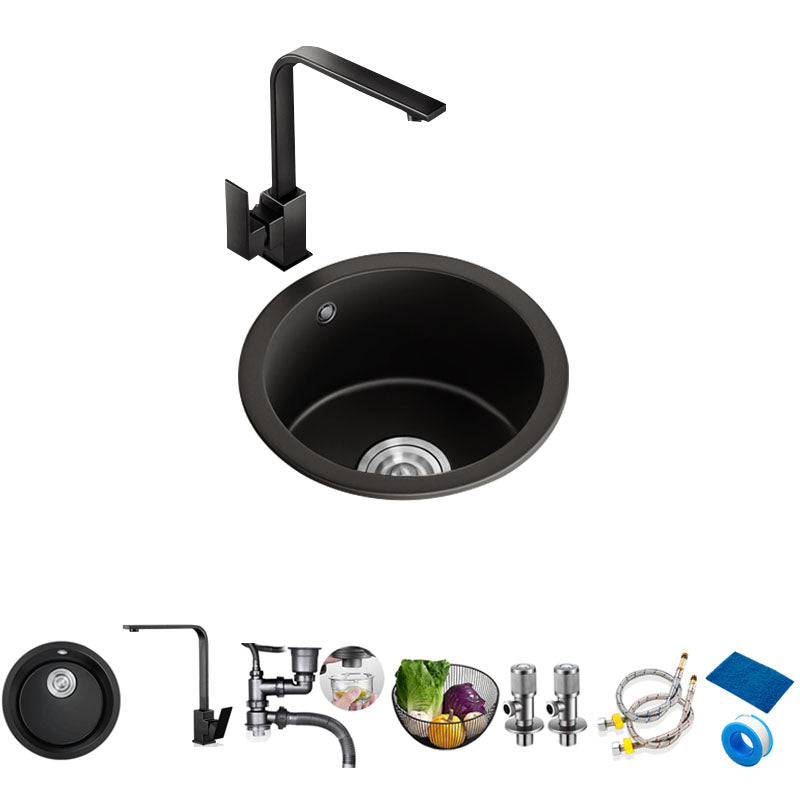 Quartz Kitchen Bar Sink Round Shape Drop-In Kitchen Bar Sink