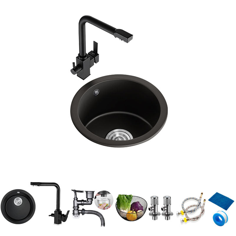 Quartz Kitchen Bar Sink Round Shape Drop-In Kitchen Bar Sink