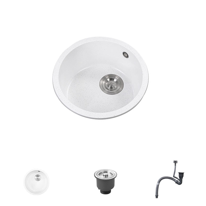 Quartz Kitchen Bar Sink Modern Round Shape Kitchen Bar Sink with Drain Assembly