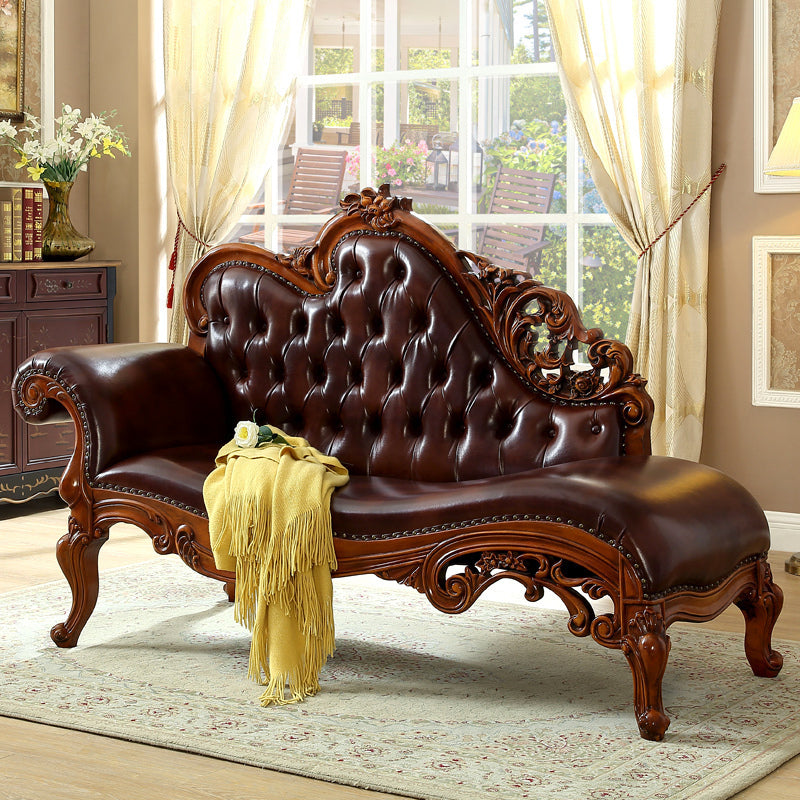 Traditional Chaise Lounge Couch Tufted Chaise Lounge for Bedroom