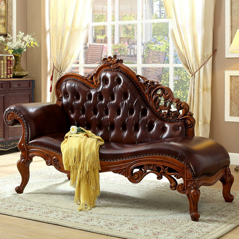 Traditional Chaise Lounge Couch Tufted Chaise Lounge for Bedroom