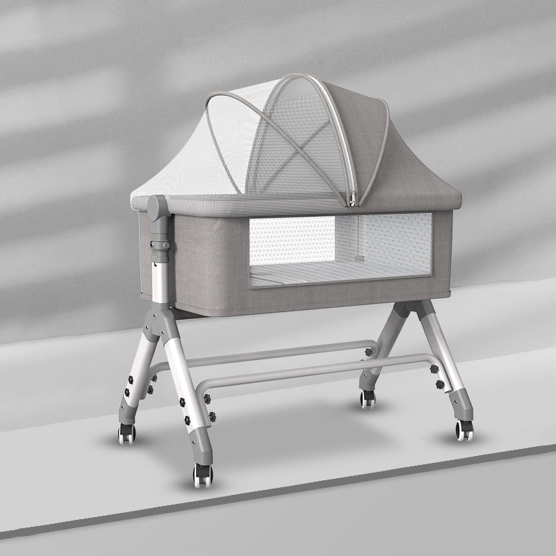Baby Height Adjustable Bassinet Portable Crib Cradle with Washable Mattress