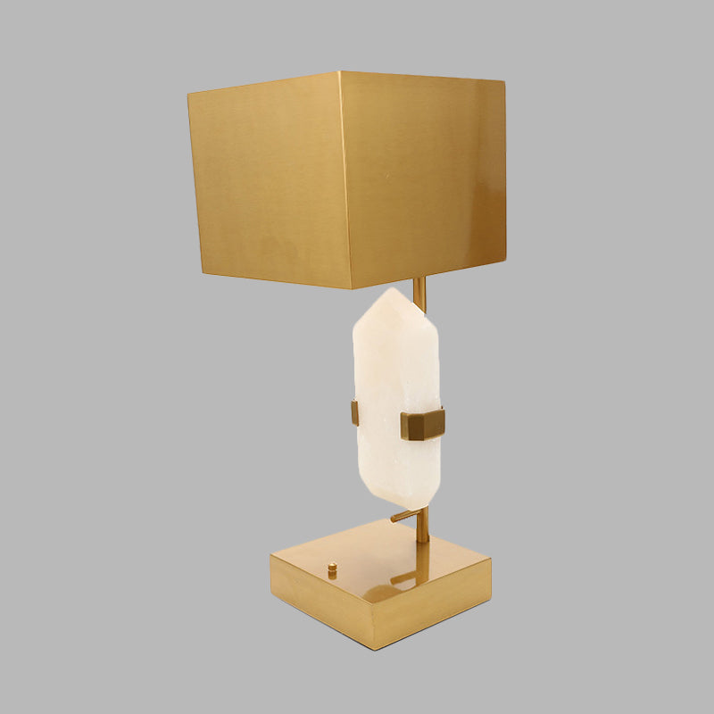 Moderno rettangolo tavolo luce acciaio inossidabile 1 scrivania camera da letto leggera in oro con arredamento a giada geometrica