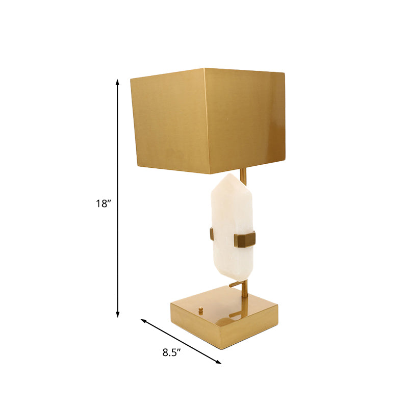 Moderno rettangolo tavolo luce acciaio inossidabile 1 scrivania camera da letto leggera in oro con arredamento a giada geometrica