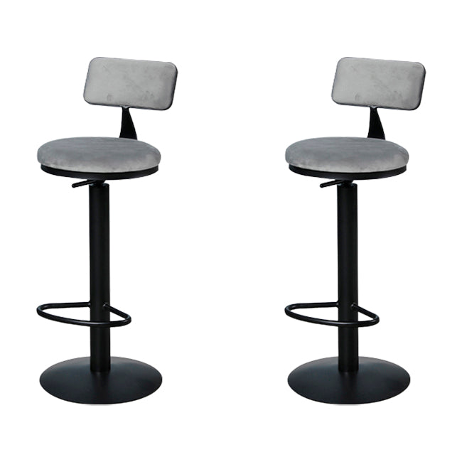 Low Back Bar Stools Adjustable Height Swivel Dining Stools with Metal Base