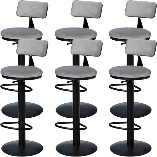 Low Back Bar Stools Adjustable Height Swivel Dining Stools with Metal Base